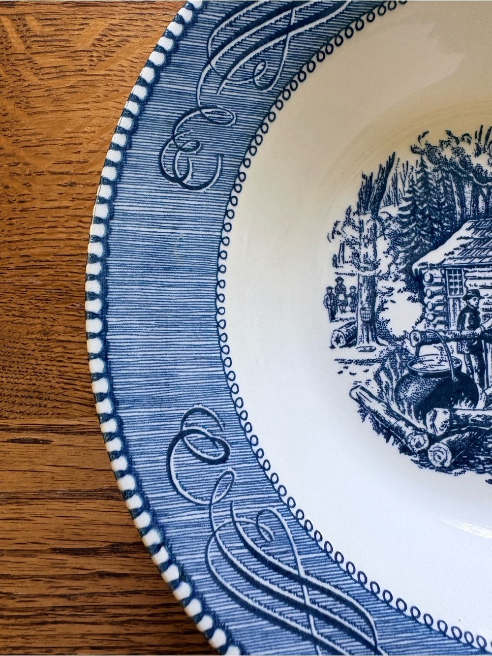 VTG Currier & Ives Maple Sugaring 9 inch bowl - Picture 5 of 12